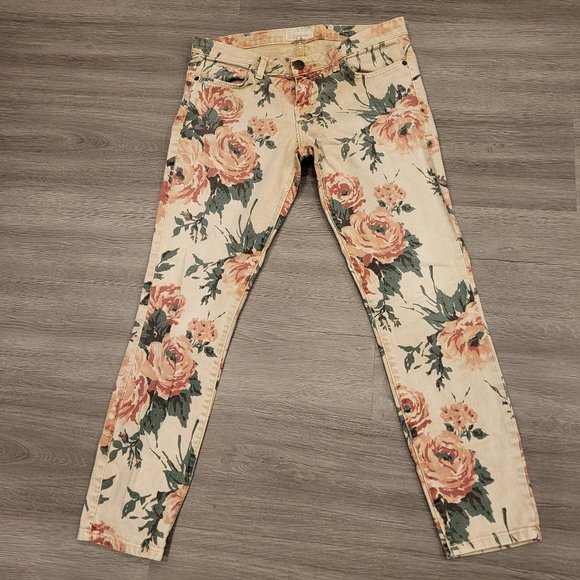 Floral Low Rise Jeans - Picture 1 of 8